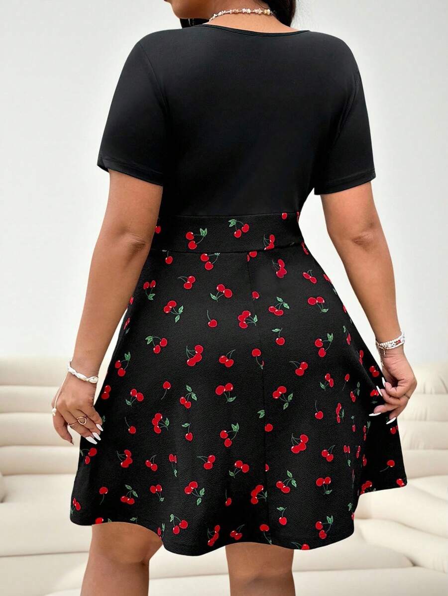 Plus size surplice V neck fit and flare summer dress variant image 11