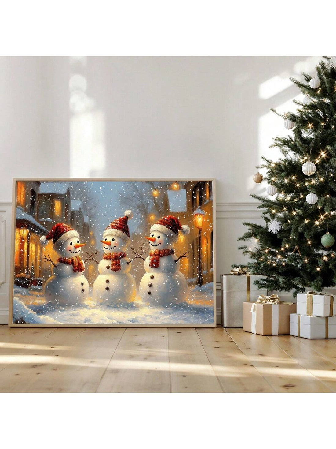 Add a touch of nostalgia and whimsy to your holiday space with this cute vintage Christmas canvas featuring three cheerful snowmen. Perfect for creating a warm and festive atmosphere, this charming wall art brings delightful winter cheer to any room. Its playful design and classic colors make it an ideal centerpiece for your seasonal decor, inviting smiles all season long.