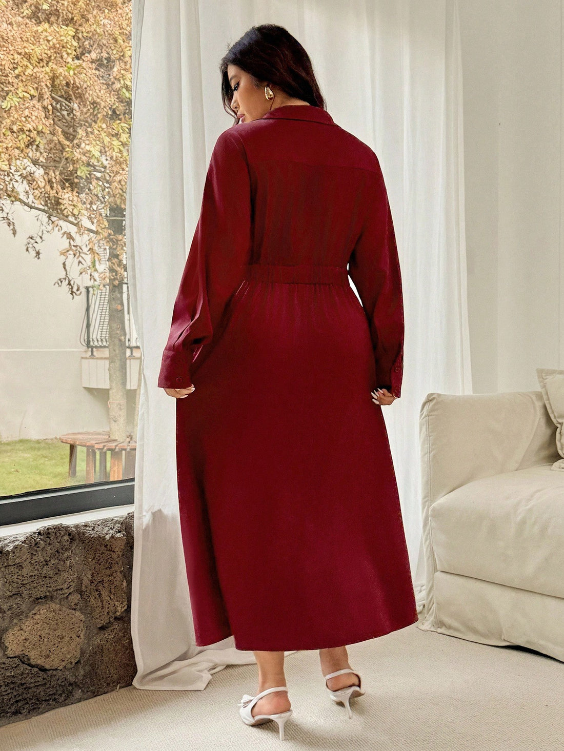 Step out in style with this Chic Plus Size Maxi Dress, designed to flatter with its crossover collar and cinched waist. Whether you're headed to the office or jet-setting on vacation, this versatile dress keeps you looking fabulous all year round. Its flowing silhouette embraces your curves while offering comfort and flair for any season. Effortless elegance has never been this fun!
