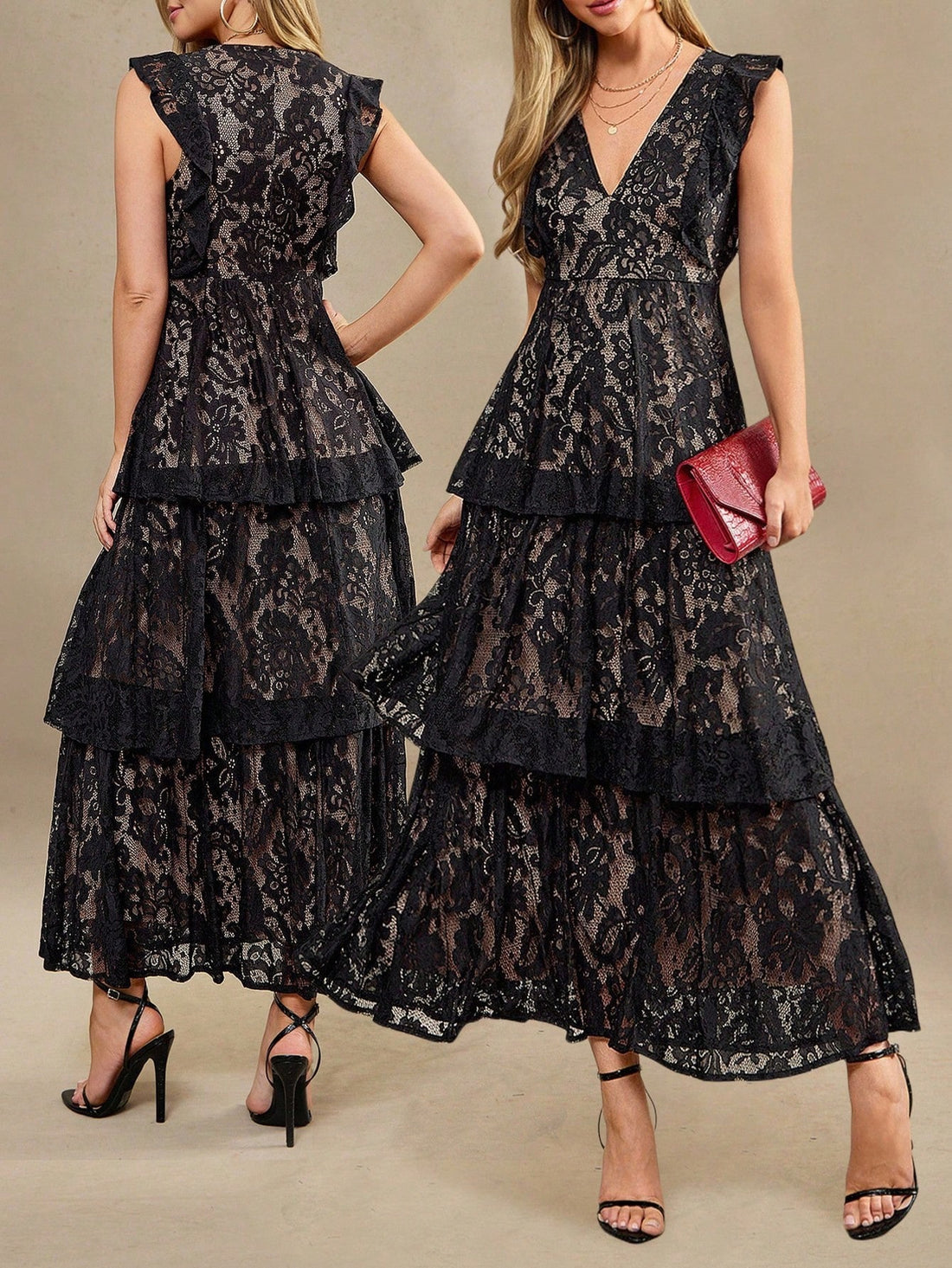 Step into autumn with flair in this Chic Autumn Lace Ruffle Maxi Dress. Its delicate lace and playful ruffles add a touch of whimsy, making it your go-to for parties, casual outings, or a charming afternoon tea. Lightweight and flowing, it keeps you comfortable while turning heads wherever you go. Embrace the season with style and a sprinkle of fun!