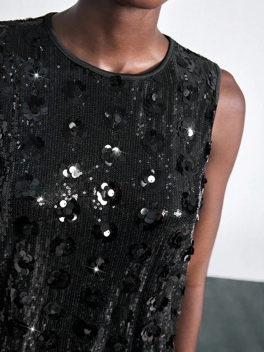 Get ready to sparkle and shine in this Elegant Sequin Mini Dress, designed to turn heads at Halloween, Christmas, and all your fall fiestas. Its shimmering sequins catch every light, making you the star of the party, while the flirty mini cut keeps things fun and festive. Perfect for dancing, celebrating, and making memories in style!