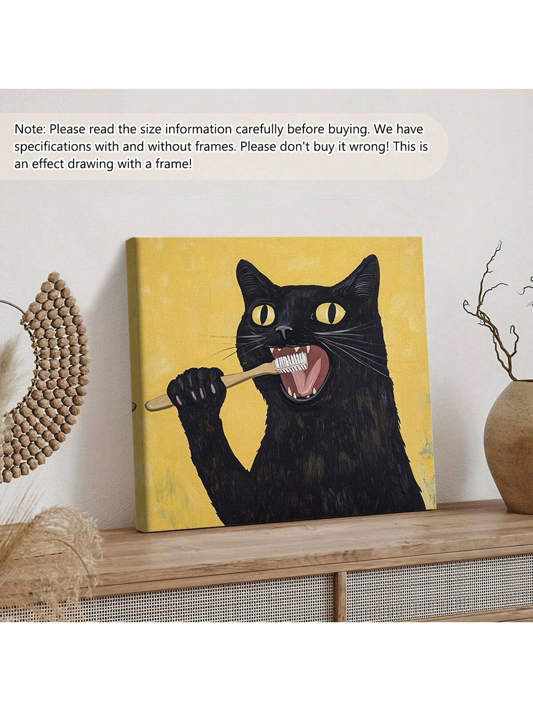 Bring a touch of whimsy to any space with this charming unframed black cat wall art. Perfect for cozy farmhouse kitchens, lively cafes, or quirky bathrooms, its rustic style adds character and a playful spirit. Easy to hang and style your way, this piece invites a delightful feline friend to brighten your walls and spark smiles every day.