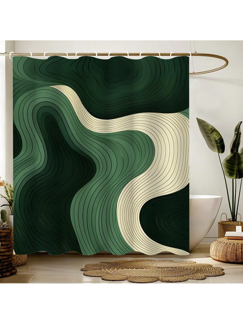 Splash into style with this Stylish Green Wavy Waterproof Shower Curtain! Its vibrant wavy design adds a fresh, modern touch to any bathroom, turning shower time into a mini getaway. Easy to install and completely machine washable, it keeps your space looking sharp without any fuss. Say goodbye to boring bathrooms and hello to playful, practical decor!