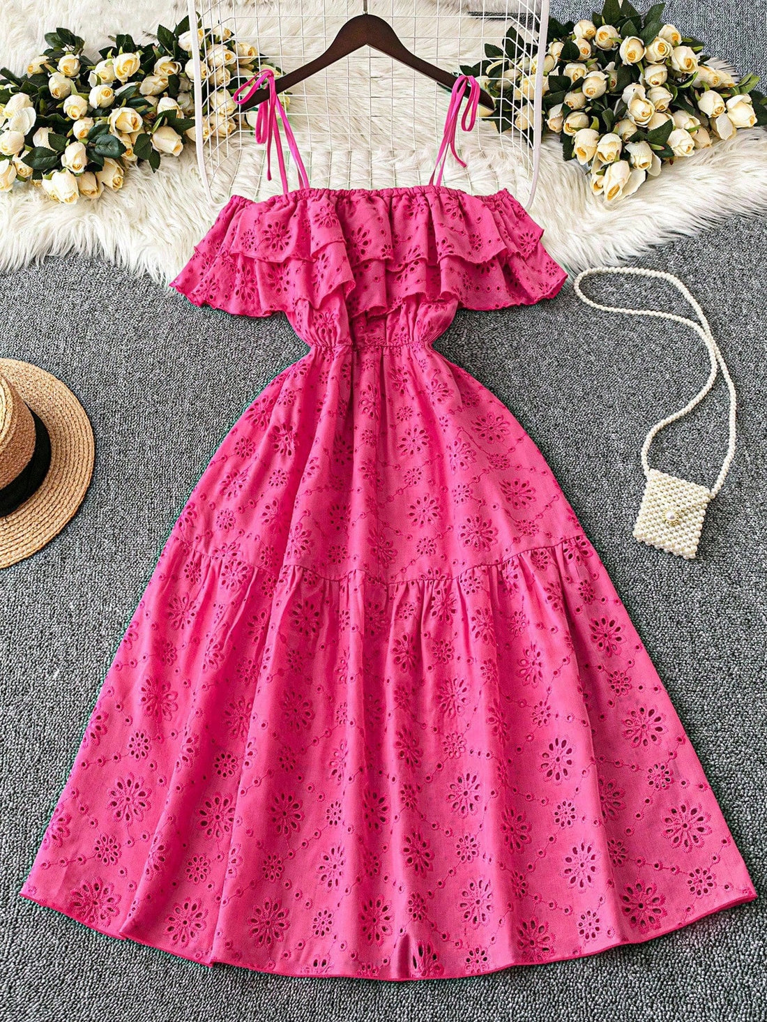 Step into effortless charm with this Elegant Plus Size Off-Shoulder Lace Backless Bohemian Dress. Its delicate lace and flirty backless design bring a breezy, playful vibe perfect for resort days. The tie waist adds a flattering touch, letting you dance through warm evenings in style and comfort.