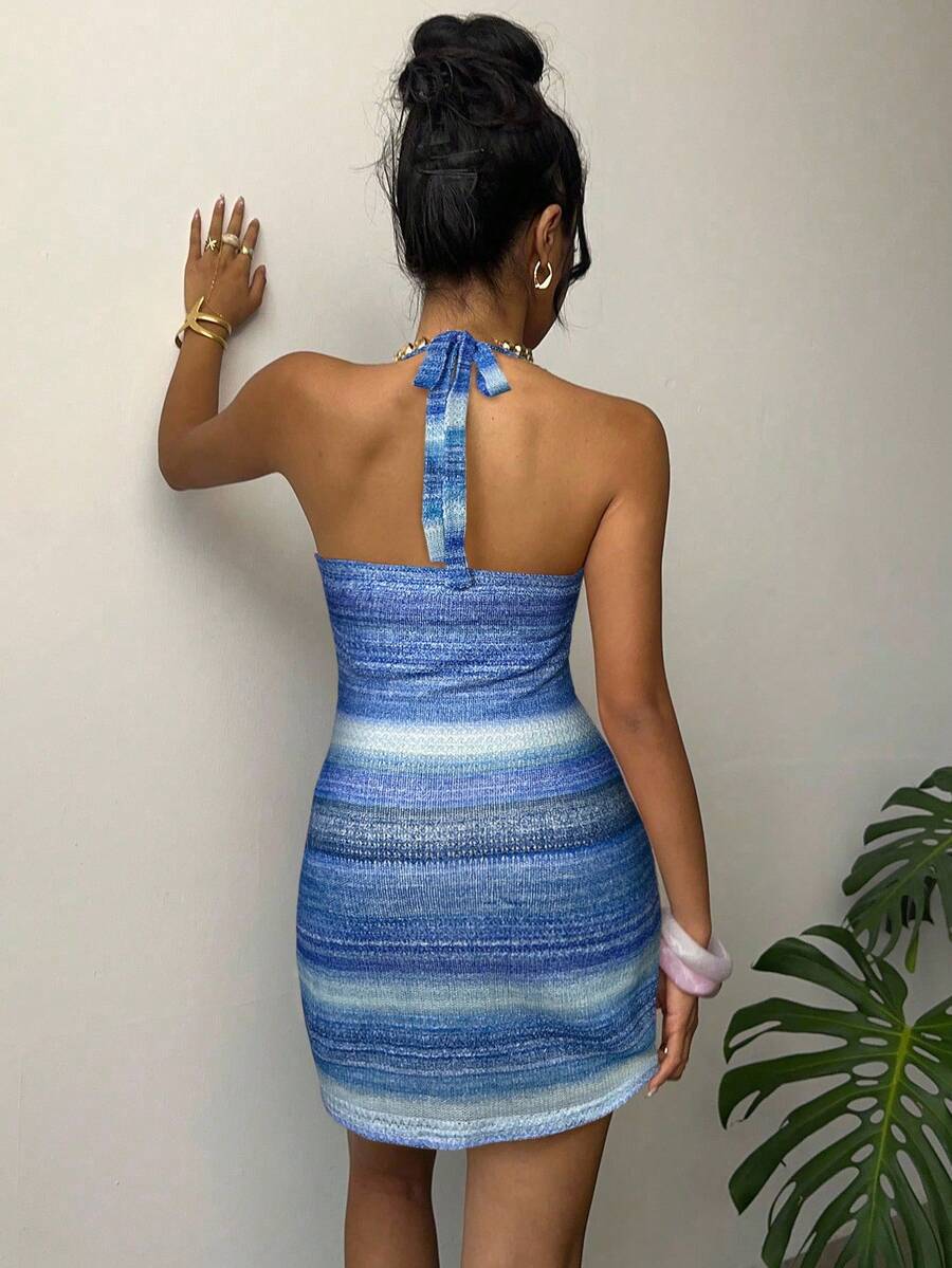 Turn heads with this Chic Vintage Striped Backless Knit Mini Dress, crafted especially for petite frames. Its playful bohemian bodycon fit hugs your curves while the backless design adds a flirty twist. Perfect for dancing the night away or casual outings, this dress blends vintage charm with modern sass effortlessly.