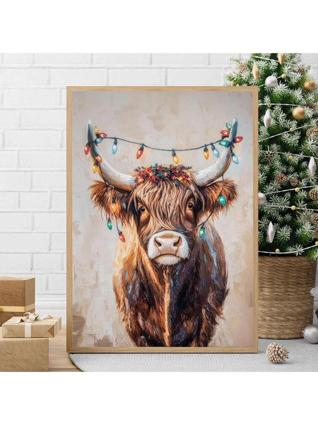 Bring a touch of whimsy and warmth to your walls with this charming vintage Highland cow canvas art. Perfect for adding rustic character to any room, this delightful piece celebrates the quirky personality of these beloved shaggy creatures. Whether you're decorating your home for the holidays or year-round, this playful print works beautifully in living rooms, bedrooms, offices, or cozy nooks. The timeless vintage aesthetic pairs wonderfully with farmhouse, cottage, or eclectic decor styles. A conversation 