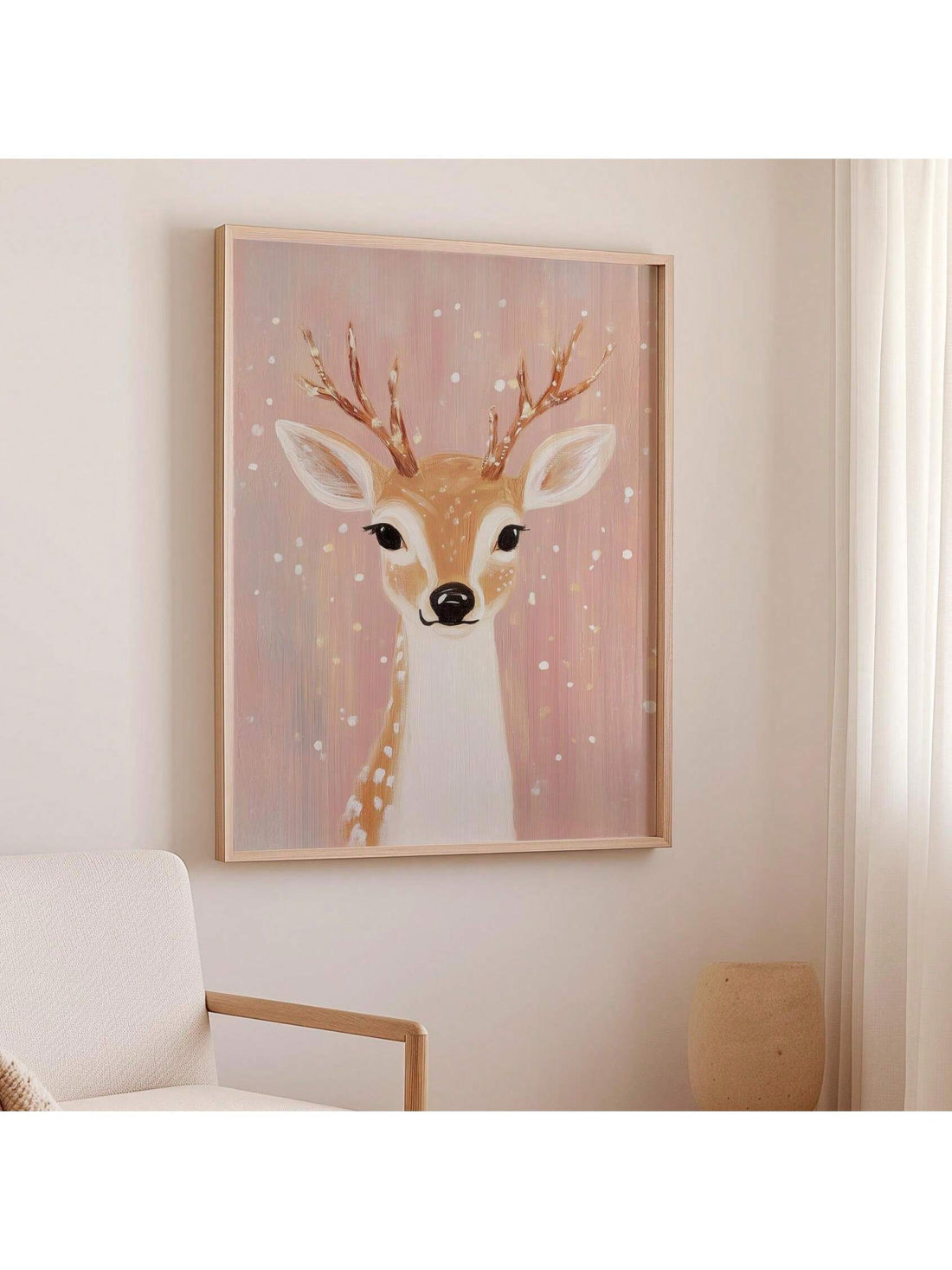 Bring a dash of retro charm to your holiday décor with this delightful vintage-inspired reindeer wall art. Featuring soft, nostalgic pink tones and whimsical design details, it's the perfect way to add cozy festive vibes to any room. Whether you're decorating a bedroom, living room, or entryway, this playful piece captures the magic of classic Christmas style with a modern twist. Transform your space into a winter wonderland that feels both timeless and totally on-trend. Ideal for anyone who loves a little 