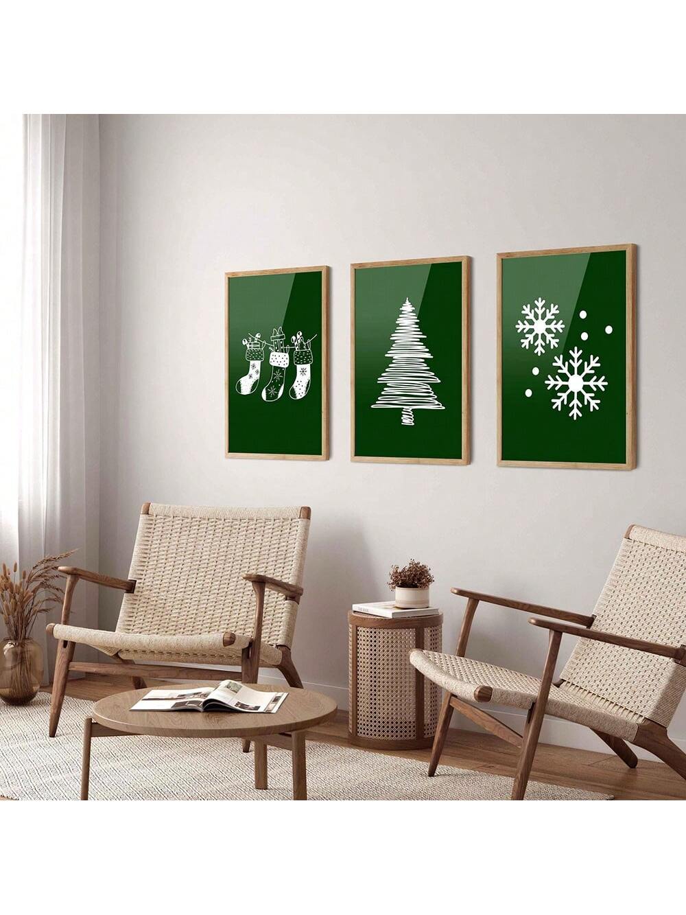 Transform your space into a winter wonderland with this vibrant Festive Green Christmas Wall Art Prints Set! Featuring a curated collection of canvas posters in rich holiday greens, these prints bring festive cheer and modern elegance to any room. Perfect for creating an Instagram-worthy gallery wall or adding seasonal flair to your entryway, living room, or bedroom. Each piece celebrates the magic of the season with playful designs that feel both timeless and fresh. Easy to hang and instantly impactful, th