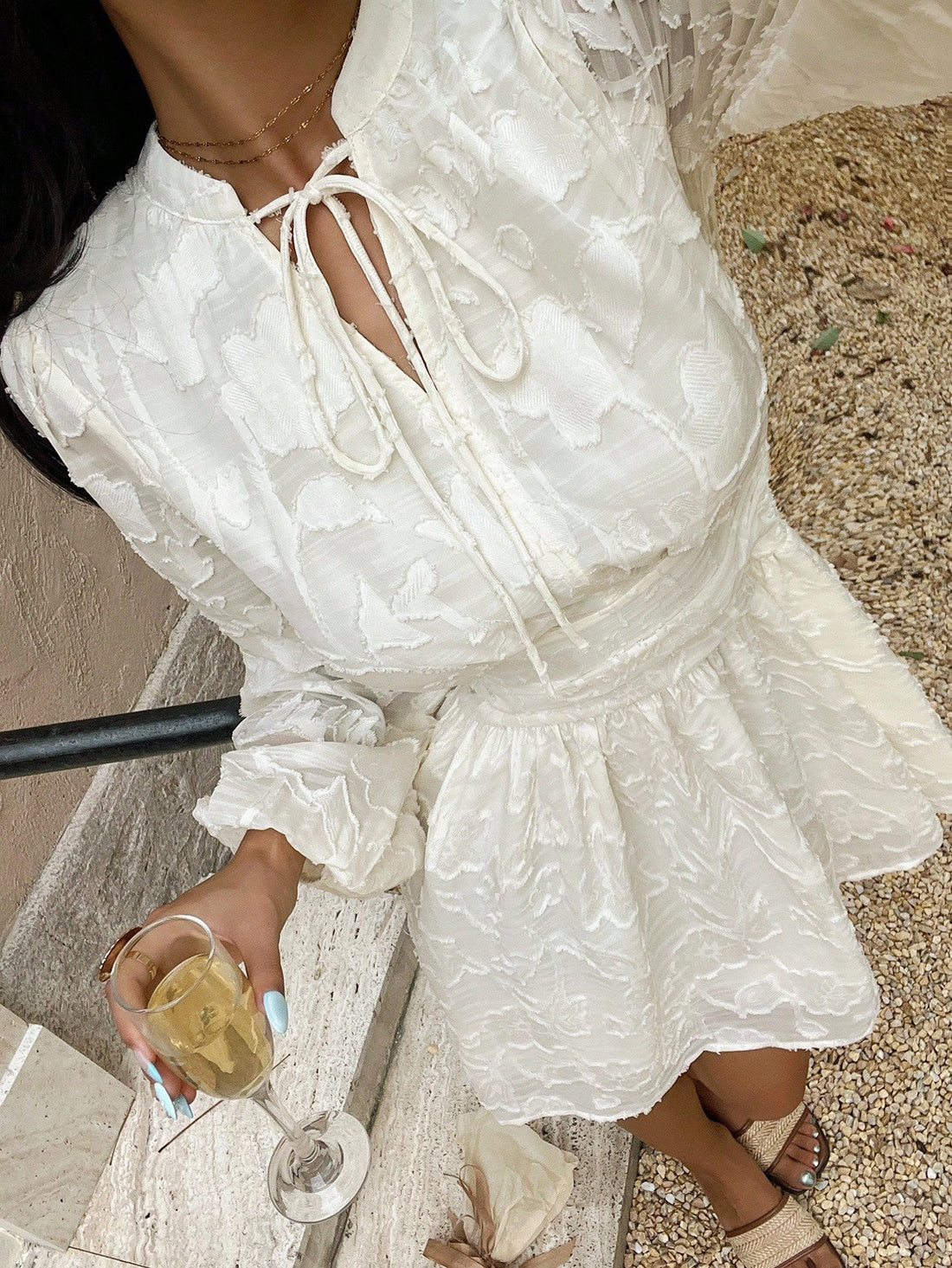 Slip into sophistication with this stunning beige fitted dress that's ready to steal the show. Long sleeves provide elegant coverage while the fitted silhouette flatters your figure beautifully. Shimmering sequin details catch the light with every move, adding just the right amount of sparkle without overwhelming your look. Whether you're heading to a dinner party, special event, or night out with friends, this versatile piece transitions seamlessly from day to evening. The neutral beige tone pairs effortle