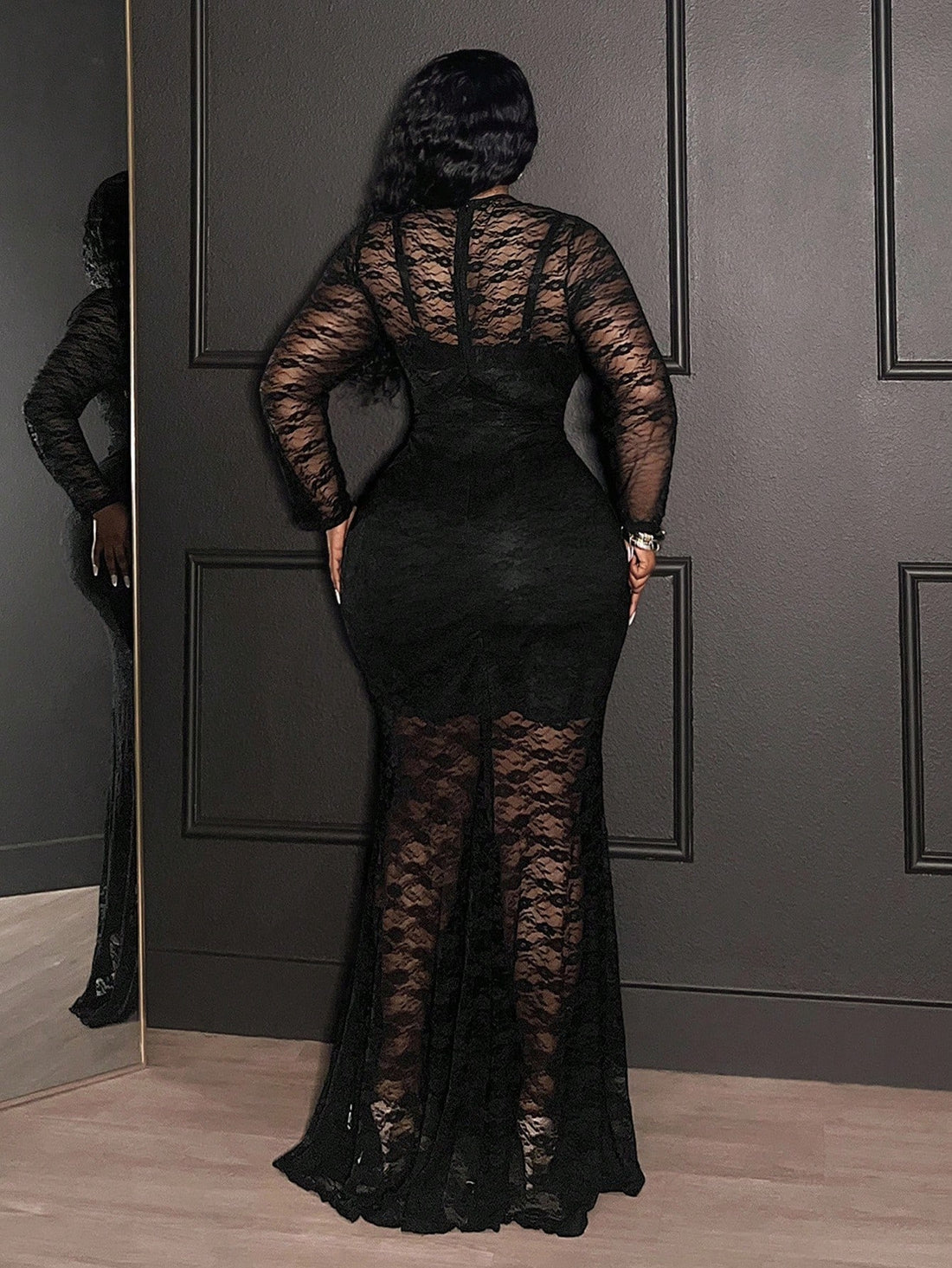 Step into the spotlight with this Elegant Plus-Size Black Lace Maxi Mermaid Dress, designed to flatter your curves and elevate your spring-summer wardrobe. Its delicate lace and figure-hugging mermaid silhouette make it the perfect companion for lively festivals or dreamy island getaways. Feel confident, chic, and ready to dance the night away in this stunning dress that’s as playful as your spirit.