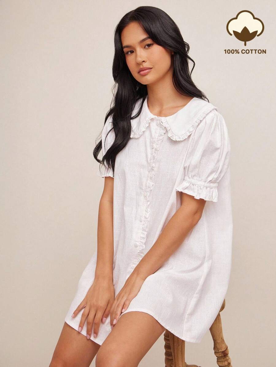 Saddle up for style with this enchanting boho cowgirl mini dress that blends Western charm with romantic flair. The delicate ruffle collar and voluminous puff sleeves create an effortlessly chic silhouette perfect for turning heads at Nashville rodeos, summer brunches, or any adventure calling your name. Crafted with a carefree spirit in mind, this dress captures that coveted cowgirl-meets-bohemian vibe that's equal parts fun and fabulous. Whether you're dancing under the stars or sipping mimosas with frien