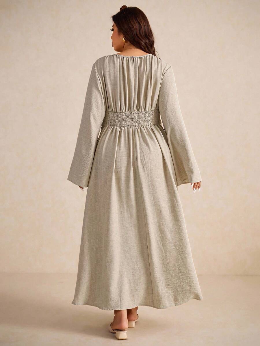 Slip into effortless sophistication with this stunning blue midi dress that celebrates your curves in all the right ways. The cinched waist creates a flattering silhouette while long sleeves add polish and versatility for any season. Perfect for casual outings or elevated everyday moments, this piece transitions seamlessly from brunch to dinner. The rich blue hue pairs beautifully with your favorite accessories, making it a wardrobe essential that works as hard as you do. Comfort meets style in this go-to d