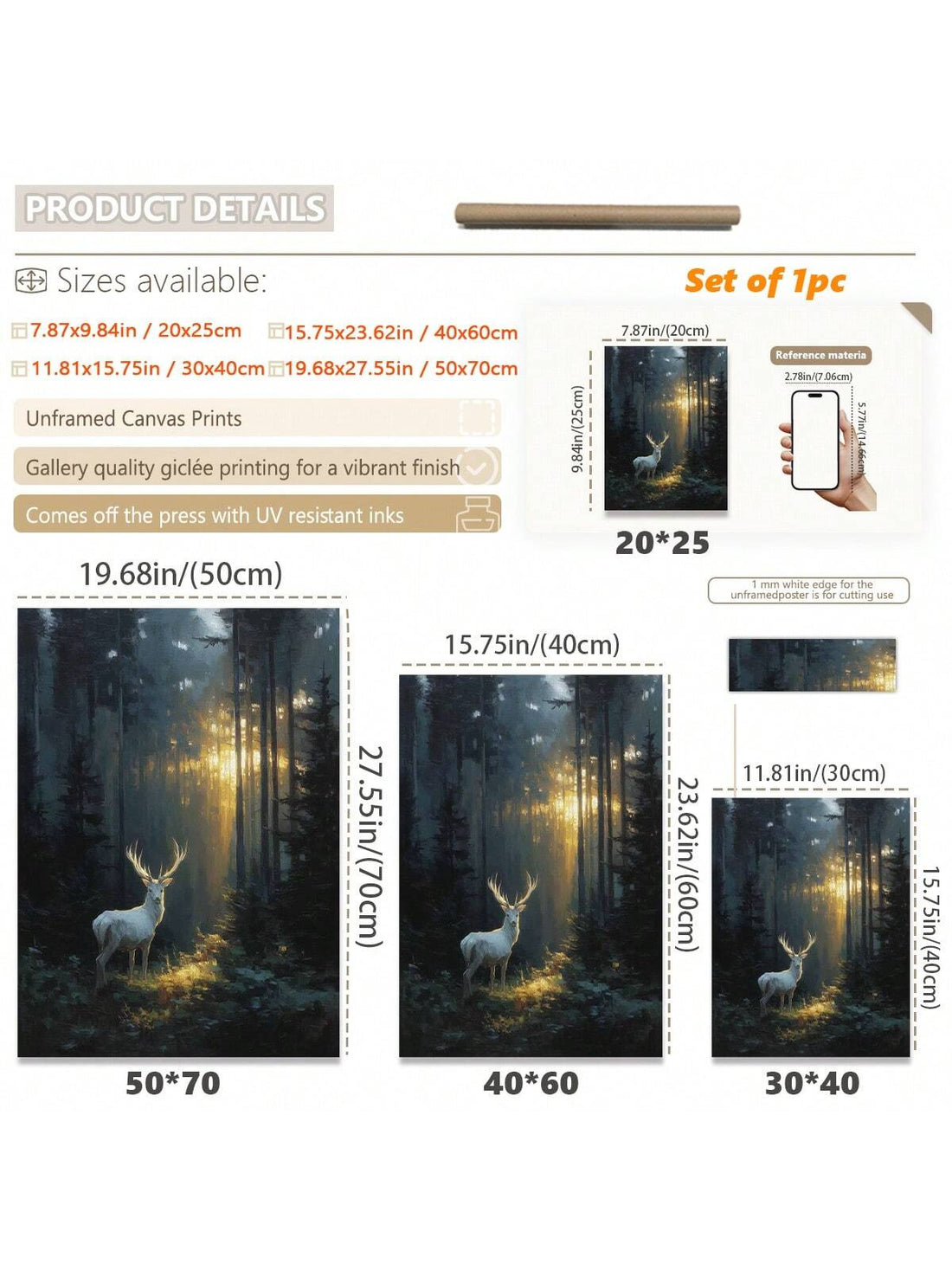 Bring a touch of winter enchantment to your space with this Ethereal White Deer Canvas Wall Art. Perfect for lovers of gothic fantasy and melancholic vibes, this striking piece captures the serene majesty of a ghostly deer amid a frosty backdrop. Its dreamy white tones and mysterious aura create a whimsical yet haunting atmosphere that invites imagination and calm—a playful nod to the magic of the season. Ideal for adding intrigue and elegance to any room craving a dash of winter wonder.