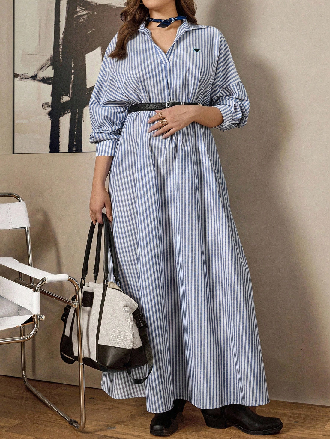 Embrace effortless style with this Plus Size Casual Striped Maxi Shirt Dress, perfect for festivals and sunny days. Its playful stripes and breezy boho vibe keep you comfortable and chic all summer long. Button down or dress it up your way—this dress is your new go-to for easy, flattering looks that celebrate your curves with a touch of Western charm. Get ready to turn heads and dance freely!
