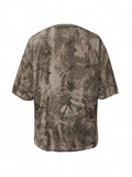 Image 5 - fabric detail of Trendy Women’s Casual Loose Camouflage Print Short Sleeve T-Shirt for Effortless Style