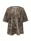 Image 6 - color option of Trendy Women’s Casual Loose Camouflage Print Short Sleeve T-Shirt for Effortless Style