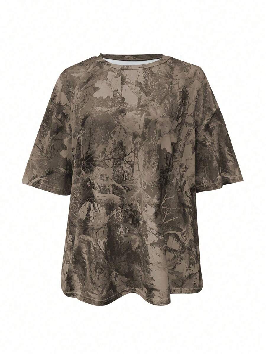 Image 6 - color option of Trendy Women’s Casual Loose Camouflage Print Short Sleeve T-Shirt for Effortless Style