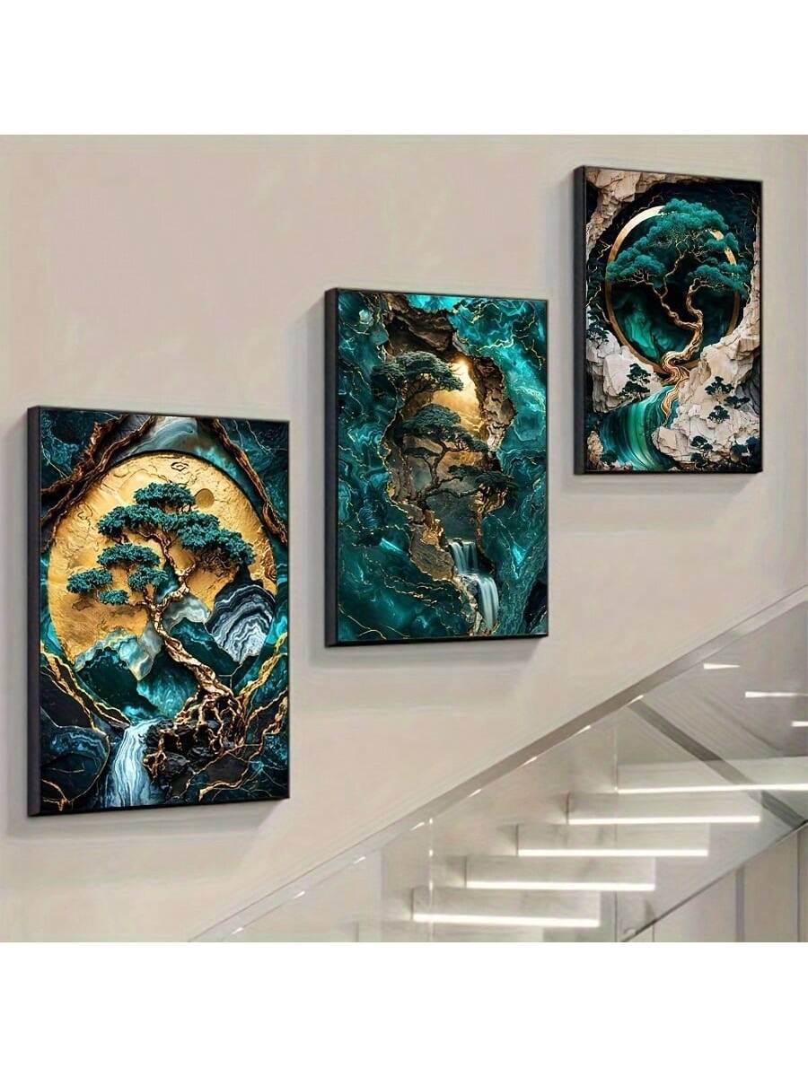 Add a splash of style with this Modern Luxury Emerald Green & Gold Abstract Tree Canvas Art. Its vibrant emerald hues and shimmering gold accents bring an elegant, nature-inspired vibe that’s perfect for brightening up your home, hotel, or classroom. This eye-catching piece transforms any space into a lively, sophisticated retreat with a playful twist.