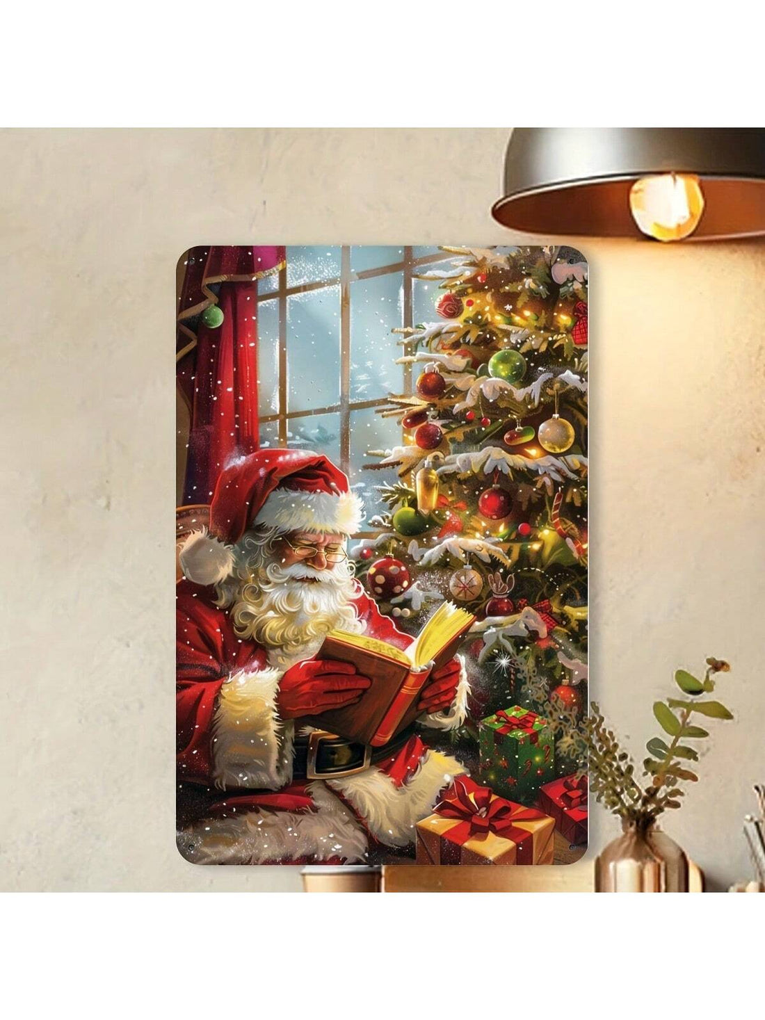 Bring jolly vibes to any space with this charming vintage Santa Claus metal tin sign! Perfect for spreading holiday cheer in your home, garden, cafe, or festive event, this nostalgic piece captures the magic of classic Christmas celebrations. The durable metal construction and retro design make it an eye-catching addition that works year-round for Santa enthusiasts. Whether you're decorating for the season or creating a cozy vintage aesthetic, this festive sign delivers instant holiday spirit and conversati
