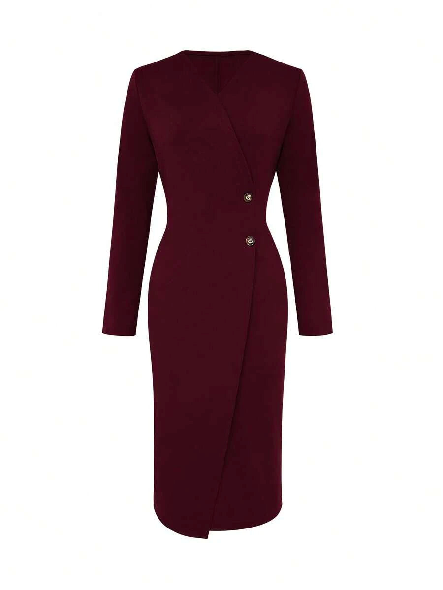 Elevate your wardrobe with this stunning midi dress that effortlessly blends sophistication with modern flair. Designed for the woman who appreciates timeless elegance, this piece features a flattering silhouette perfect for spring and autumn transitions. The refined craftsmanship and premium materials ensure you'll feel confident and poised whether you're heading to brunch, a special event, or a casual day out. Versatile enough to dress up or down, this midi marvel is your go-to for looking polished withou