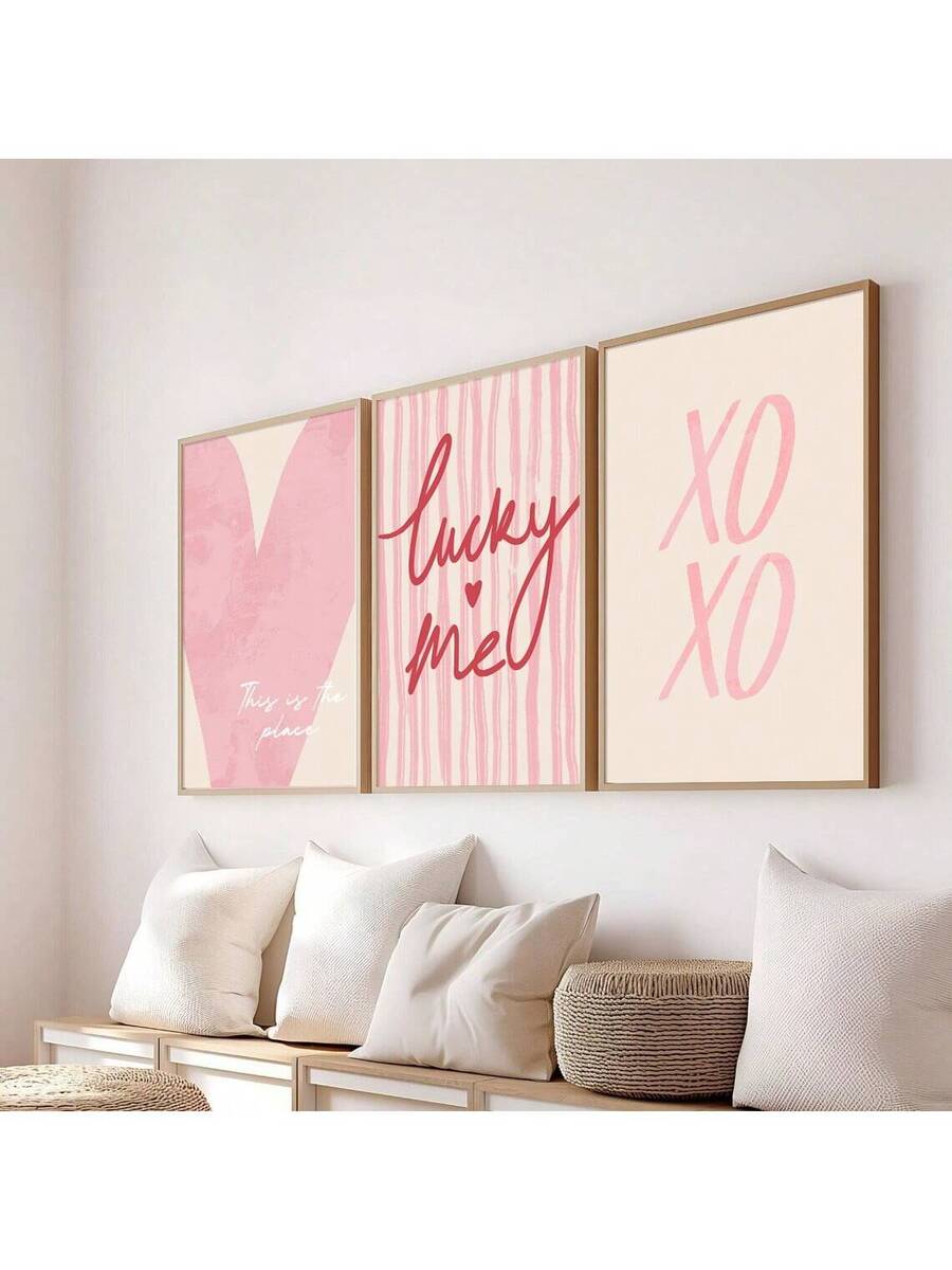 Pastel striped inspirational wall art for a girl’s bedroom