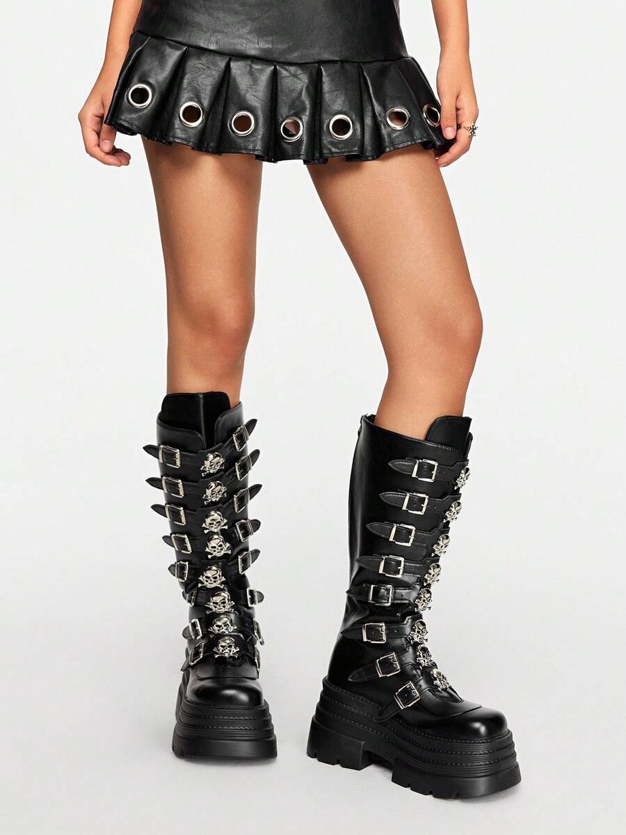 Step up your style game with these Grunge Punk Leopard Print Knee-High Boots. Featuring bold leopard patterns and edgy lace-up design, they're perfect for rocking a dark, goth-inspired look. These boots add a fierce twist to any outfit, making you ready to roar through the streets with confidence and attitude.