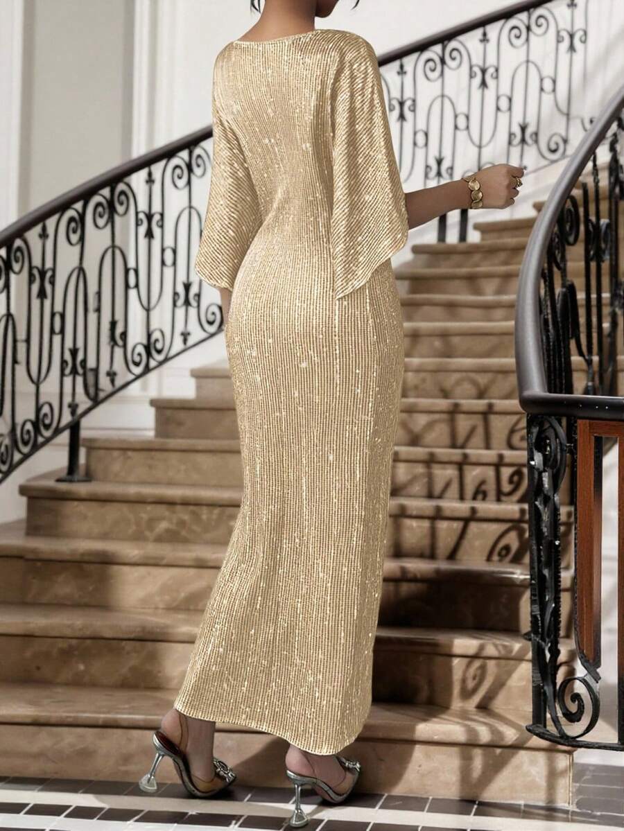 This elegant golden dress blends vintage charm with modern sparkle, perfect for fall events and parties. Designed for women seeking timeless sophistication, its shimmering fabric catches the light gracefully, enhancing your presence. The dress’s warm golden hue complements seasonal tones while offering a refined silhouette that flatters every figure. Ideal for celebrations, this piece delivers both style and comfort, making it a distinguished choice for your autumn wardrobe.