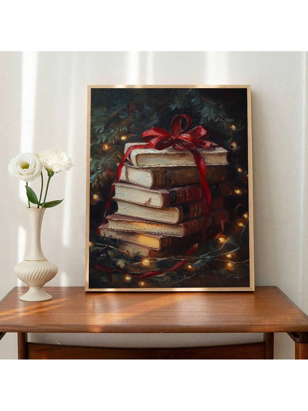 Bring cozy holiday charm to your walls with this delightful vintage rustic Christmas printable! Perfect for book lovers and farmhouse enthusiasts, this charming design blends nostalgic warmth with timeless style. Simply download, print, and frame to instantly transform any room into a festive retreat. Whether you're decorating a reading nook, kitchen, or living space, this printable adds that perfect literary-meets-rustic touch your home's been craving. No shipping, no waiting—just instant holiday magic at 