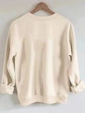 Detail view of Monet-Inspired Soft Beige Sweatshirt: Casual Art-Printed Pullover for All Seasons for everyday styling