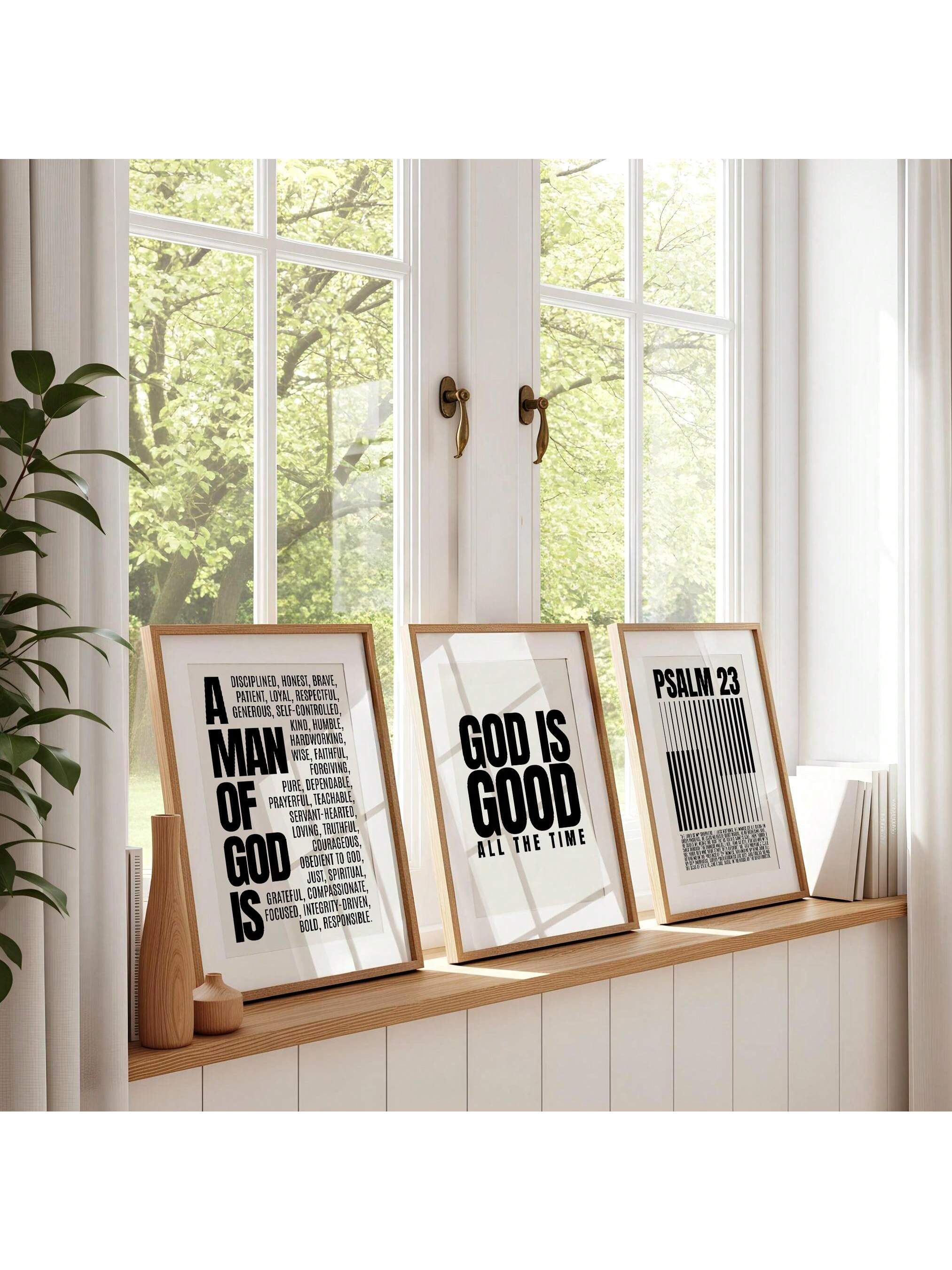 Minimalist Black and White Christian Bible Verse Canvas Art for Home a ...