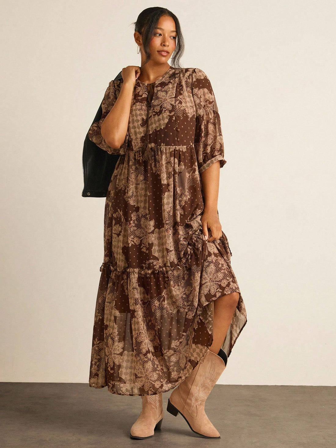 Float through your days in carefree style with this enchanting boho paisley chiffon dress. Featuring a mesmerizing print that whispers wanderlust and a breezy fabric that moves with you, it's your ticket to effortless vacation vibes. Whether you're strolling beachside, exploring charming villages, or enjoying sunset dinners, this dress delivers that coveted bohemian elegance without trying too hard. Lightweight and breathable, it's the perfect companion for warm-weather adventures and those moments when you