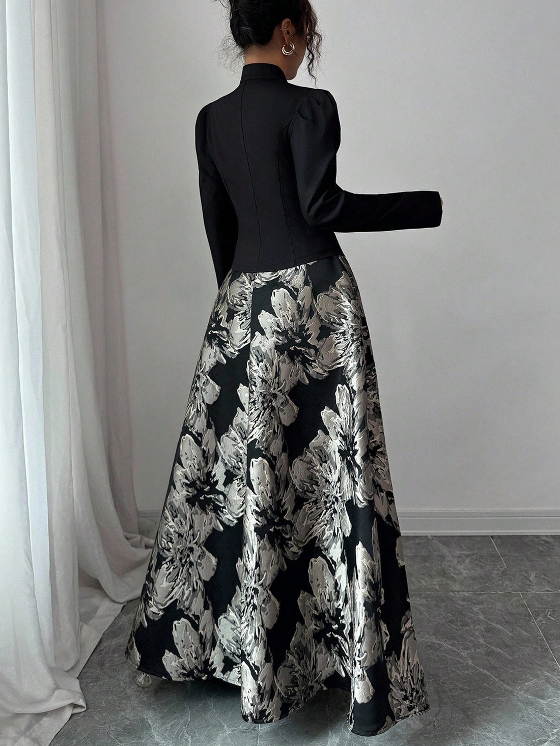 Elevate your autumn wardrobe with this chic two-piece set that effortlessly transitions from office to weekend brunch. The jacquard fabric adds sophisticated texture and visual interest, while the coordinated skirt and blouse create a polished, put-together look without the fuss. Perfect for layering or wearing as a complete outfit, this versatile set brings timeless elegance to your seasonal style rotation. Comfortable, flattering, and endlessly stylish—because looking fabulous should be this easy!