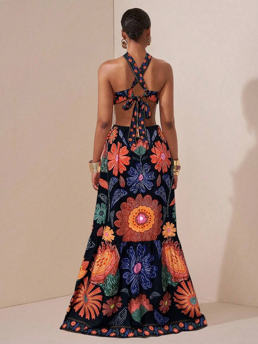 Embrace effortless elegance with this Chic Boho Summer Dress, designed to bring a fresh and feminine touch to your warm-weather wardrobe. Featuring a stylish cross halter neckline, a flattering exposed waist, and a flowy silhouette, this dress creates the perfect balance of bohemian charm and modern sophistication.
