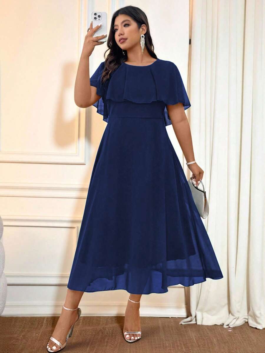chiffon dress size 16 Blue Mist Chiffon Dress with Tie Back, Size 16