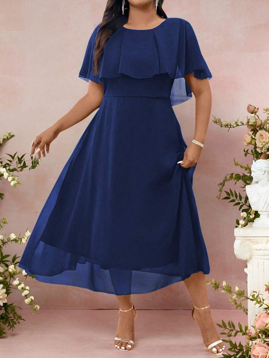 loose chiffon dress Elegant White Guaze Flare Long White flowy dress for Women