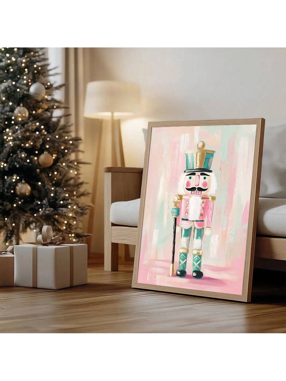 Bring holiday magic to your walls with this delightful pink nutcracker canvas print! Perfect for adding a whimsical touch to any room, this charming artwork captures the festive spirit with its cheerful design and soft color palette. Whether you're decorating your living room, bedroom, or entryway, this unframed canvas print offers easy styling flexibility to match your existing decor. It's the ideal way to spread seasonal cheer without the commitment of framing, letting you swap it out year after year or d