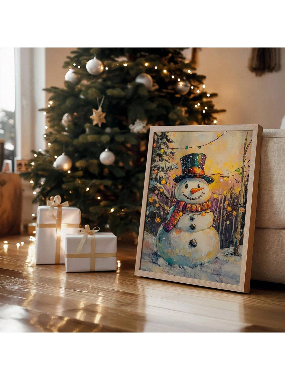 Bring a sprinkle of snowy magic to your home with this Charming Winter Snowman Canvas Wall Art. Featuring a vintage rustic design, it’s perfect for adding cozy cabin vibes to your festive decorations. This playful piece captures the whimsy of winter, making your space feel warm and cheerful all season long. Ideal for those who love a touch of holiday charm with a rustic twist.