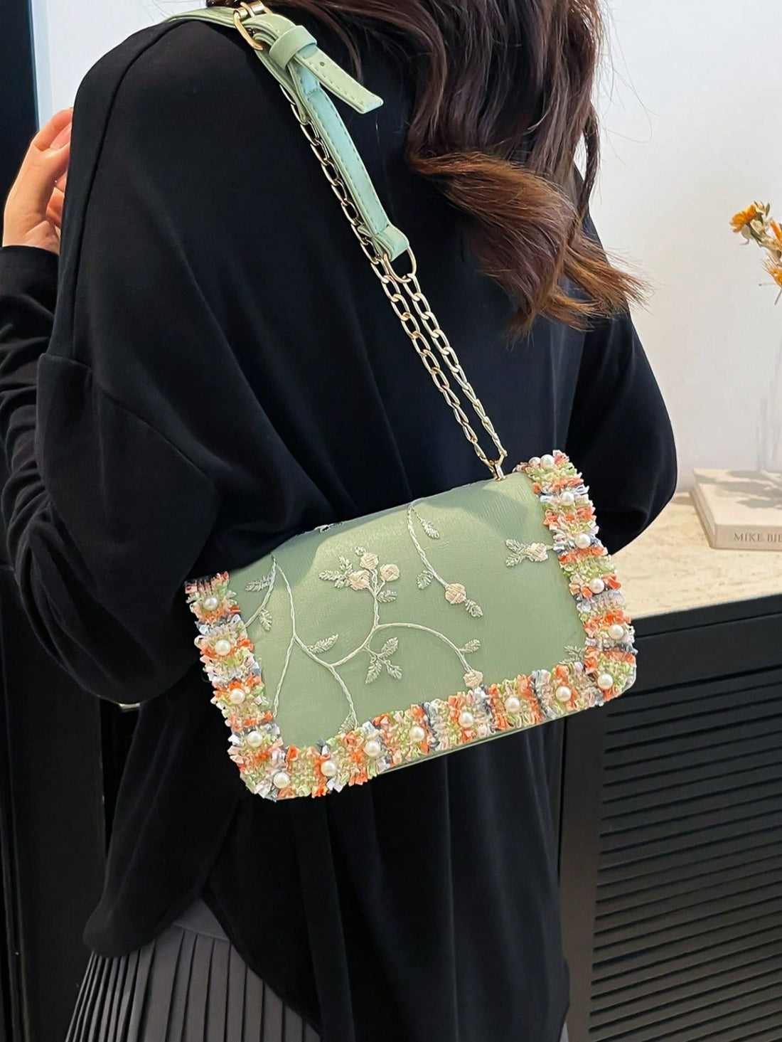 Add a touch of whimsy to your outfit with this Chic Lace Crossbody Bag. Featuring delicate lace detailing and a sleek chain strap, this Korean-style purse effortlessly blends charm and versatility. Perfect for day-to-night adventures, it keeps your essentials close while elevating your look with playful sophistication.