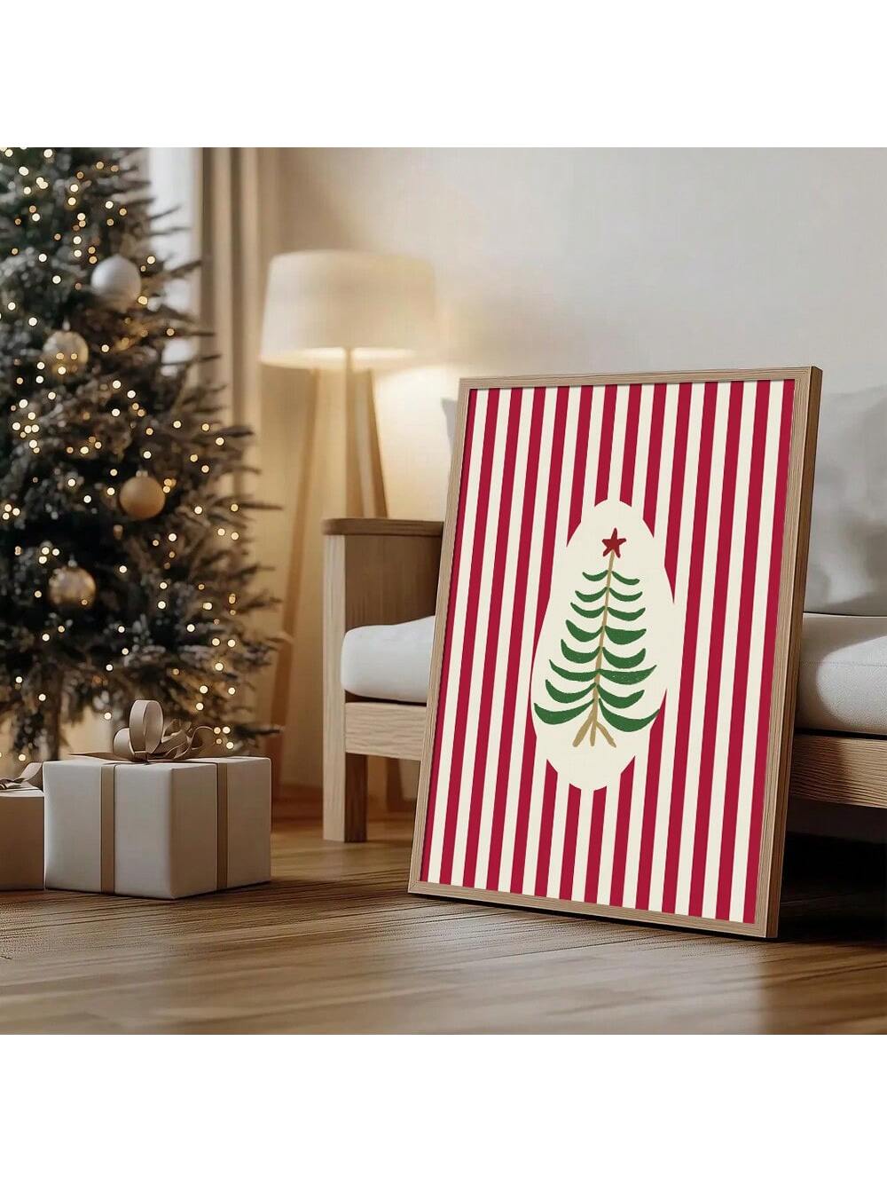 Bring joyful simplicity to your space with this Cozy Minimalist Abstract Christmas Tree Wall Art. Its clean lines and charming design add a festive touch without overwhelming your décor, making it perfect for any room craving holiday cheer. This canvas print is an easy and stylish way to celebrate the season with a wink of modern flair.