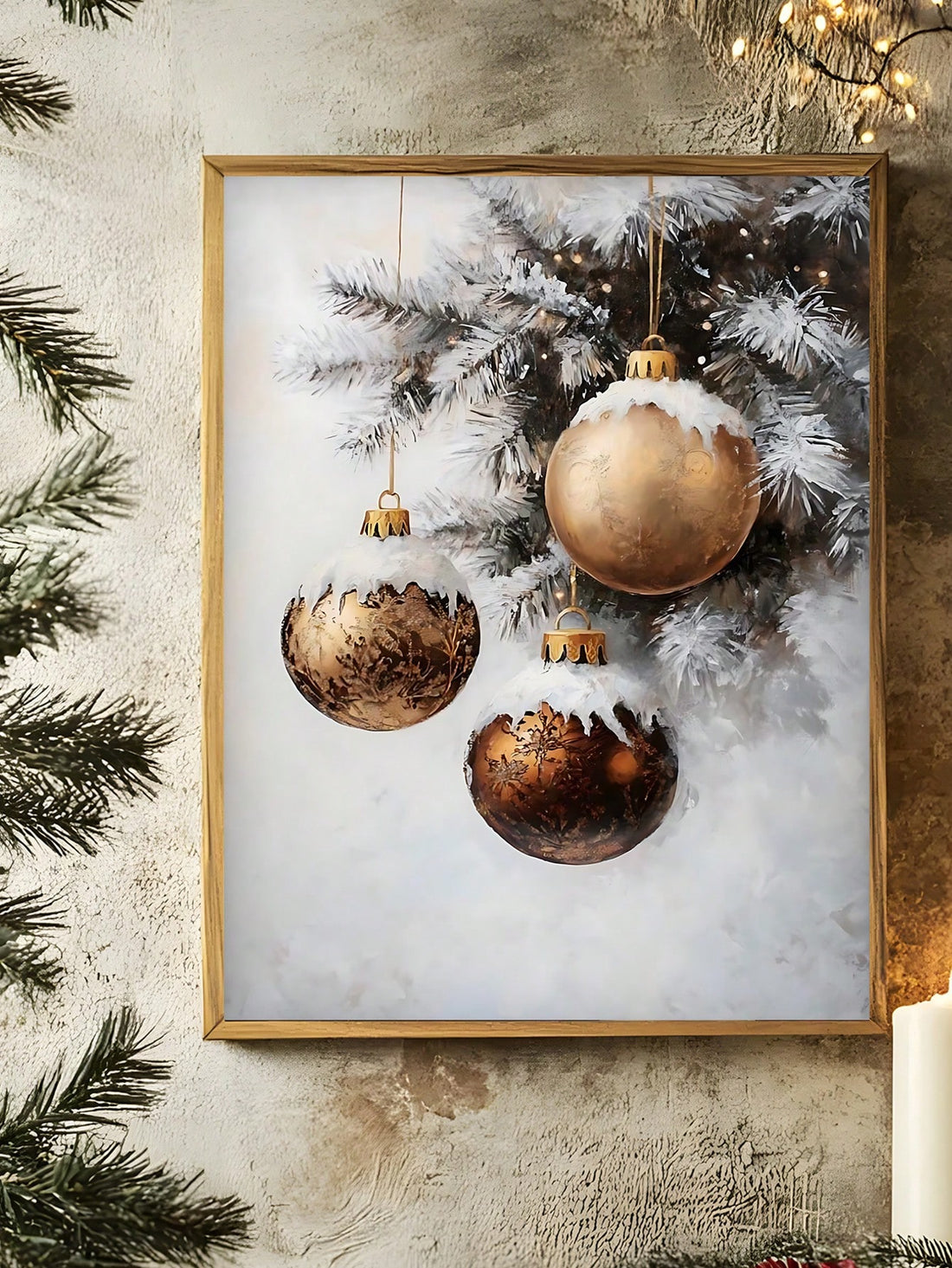Transform your space into a cozy holiday haven with this charming vintage pink rose gold Christmas wall decor. Perfect for adding a soft, romantic touch to bedrooms, living rooms, or any corner of your home, this aesthetic festive art brings warmth and elegance to your seasonal celebrations. The delicate rose gold accents paired with blush pink tones create a sophisticated yet whimsical vibe that feels both timeless and trendy. Whether you're decorating for the holidays or keeping the festive spirit year-ro