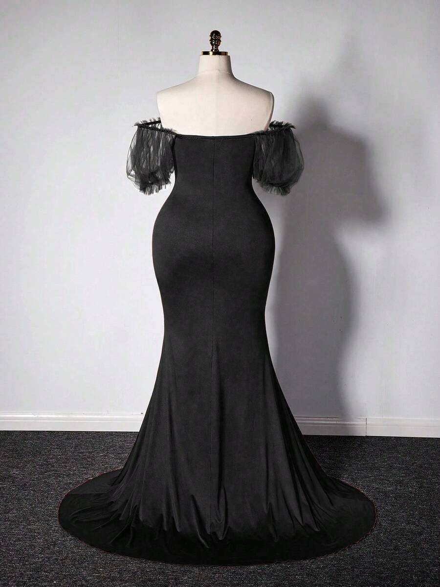 Dive into elegance with this show-stopping mermaid maxi dress designed to make waves at any event. The cinched waist creates a flattering silhouette that hugs your curves in all the right places, while the flowing mermaid hem adds drama and movement with every step. Crafted from luxurious fabrics, this gown delivers red-carpet glamour for weddings, galas, and unforgettable nights out. Whether you're the guest of honor or turning heads on the dance floor, this dress promises to make you feel like the absolut