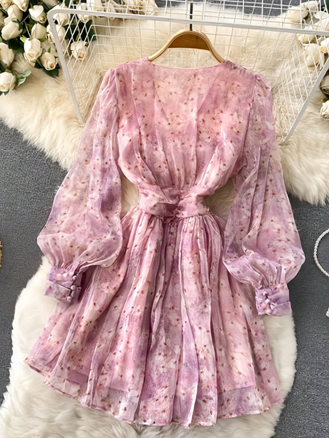 Step into the spotlight with this playful floral print organza dress, designed to bring effortless elegance to any party or special occasion. Its lightweight, sheer fabric floats beautifully, while vibrant blooms add a cheerful touch. Perfect for twirling with confidence, this dress makes every moment feel like a celebration.