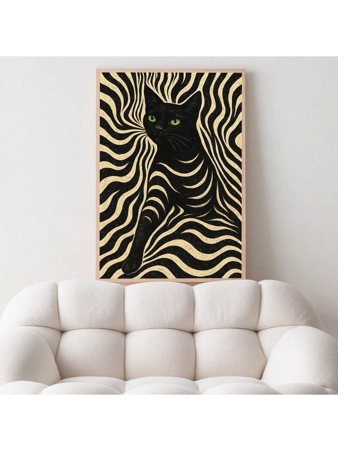 Bring a touch of whimsy to your space with this Enchanting Green Eyed Cat Canvas Wall Art. Its vivid green eyes and sleek frameless design add a modern twist to any room, making it perfect for cat lovers who appreciate playful yet stylish decor. This captivating piece sparks curiosity and charm, inviting smiles from all who see it.