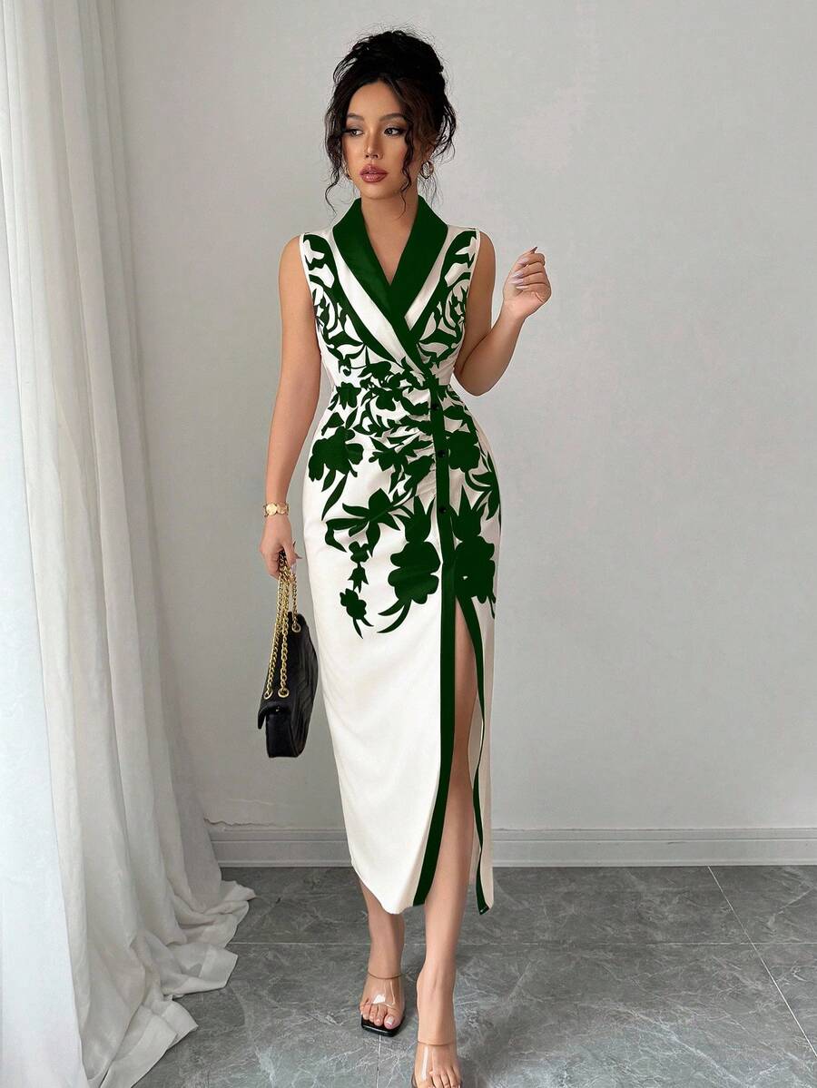Embrace effortless elegance with this stunning floral printed summer dress. Featuring a graceful slit waist design, this piece combines timeless style with modern sophistication. The vibrant floral pattern brings a fresh, feminine touch perfect for warm-weather occasions—from casual outings to garden parties. Crafted for comfort and movement, this dress flatters every silhouette while keeping you cool and confident. A versatile wardrobe essential that transitions seamlessly from day to evening.