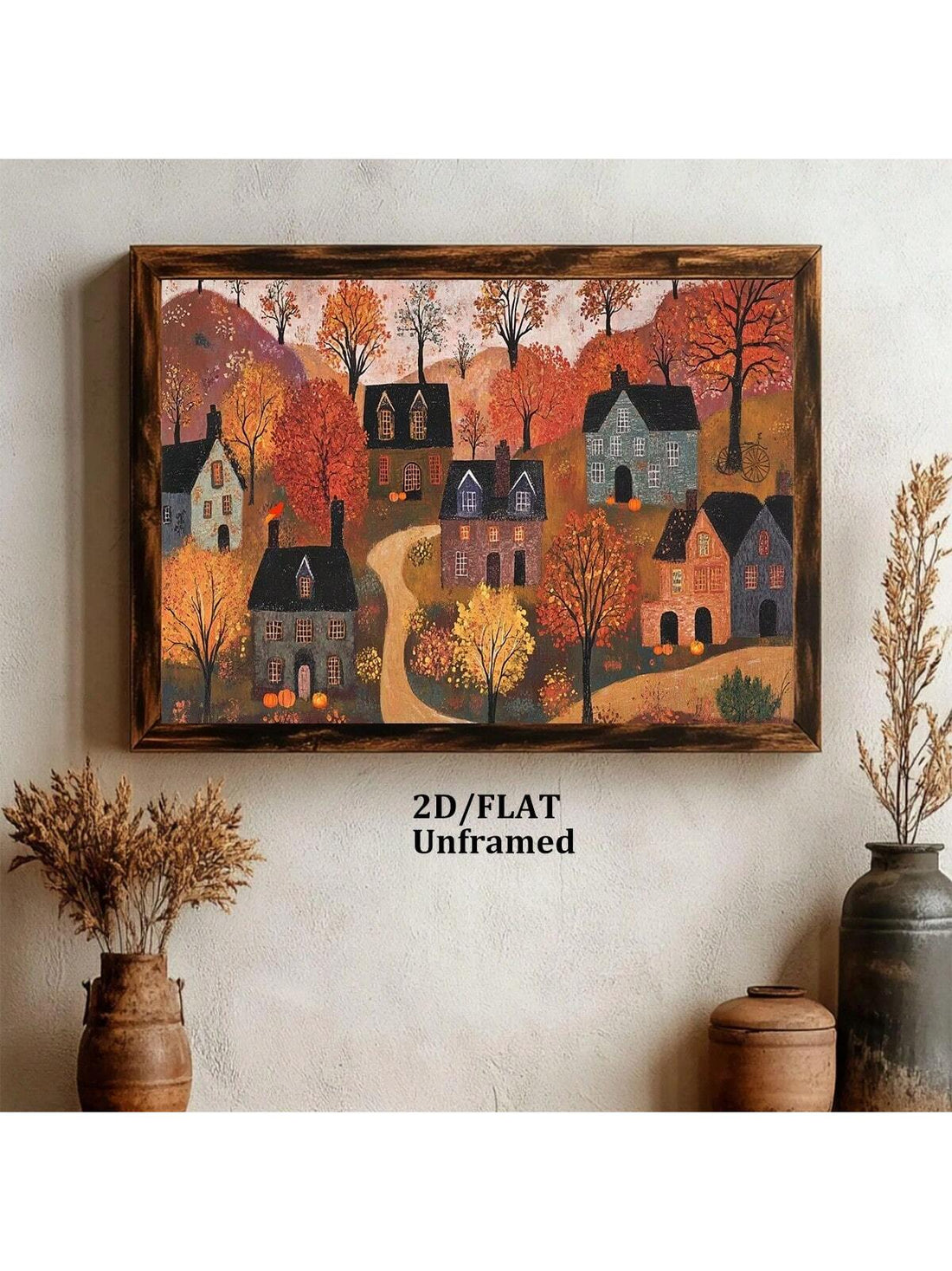 Bring a touch of autumn magic into your space with this Cozy Autumn Cityscape Canvas Art. Featuring warm tones and a frameless design, it effortlessly adds charm and modern flair to any room. Perfect for those who love seasonal vibes without the fuss, this wall decoration brightens your home with a cozy city glow that's both inviting and stylish.