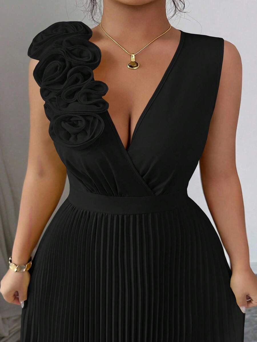 Celebrate your curves in this stunning cream yellow floral dress that's pure elegance with a playful twist! The 3D pleated A-line silhouette flatters every figure while the charming V-neckline adds a touch of sophistication. Delicate floral details bring life and movement to your wardrobe, making this the perfect choice for brunches, garden parties, or any occasion where you want to feel fabulous. Designed for the modern plus-size woman who refuses to compromise on style or comfort.