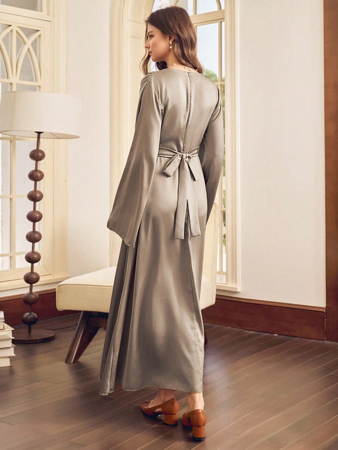 Get ready to turn heads in our Elegant Satin Long Dress! With a romantic fitted style perfect for autumn and winter, this dress will make you feel confident and stylish. Its luxurious satin material adds an extra touch of elegance to your look. Don't be surprised when everyone compliments you (wink, wink).