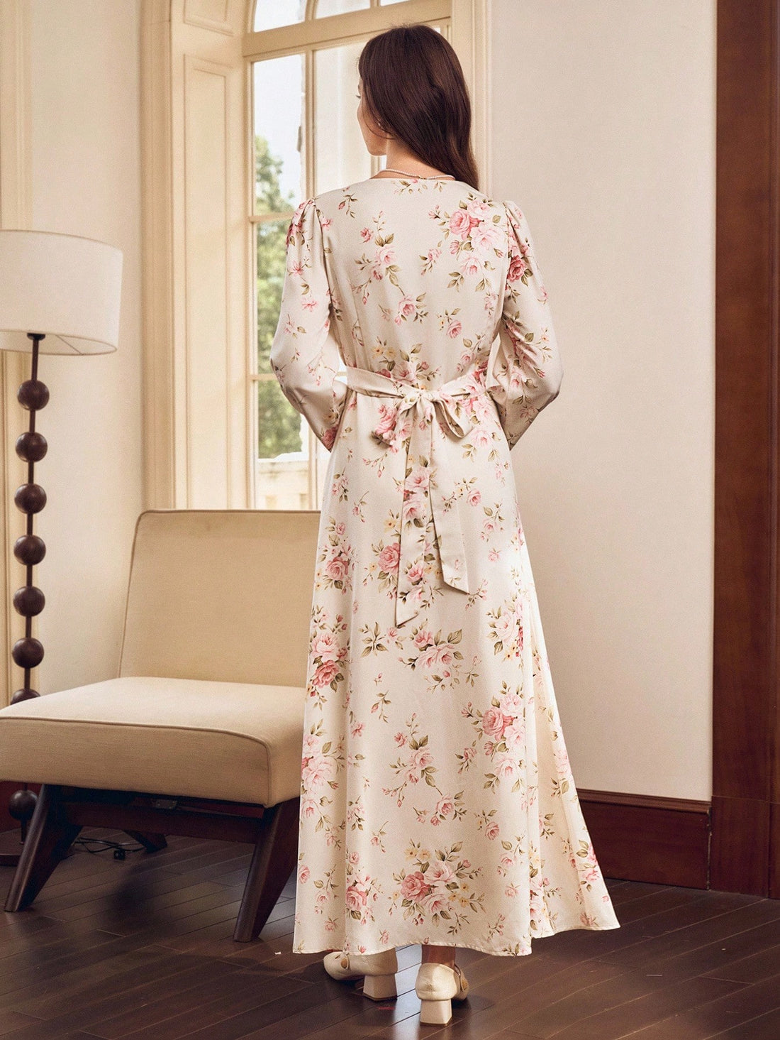 Elevate your event wardrobe with this stunning V-neck floral dress that's equal parts sophisticated and fun. The flattering neckline and vibrant botanical print create an effortlessly chic look, whether you're heading to a spring soirée, romantic dinner, or holiday gathering. Crafted for comfort and style, this versatile piece transitions seamlessly from day celebrations to evening affairs. Turn heads and feel fabulous in a dress that captures the perfect balance of elegance and playful charm.