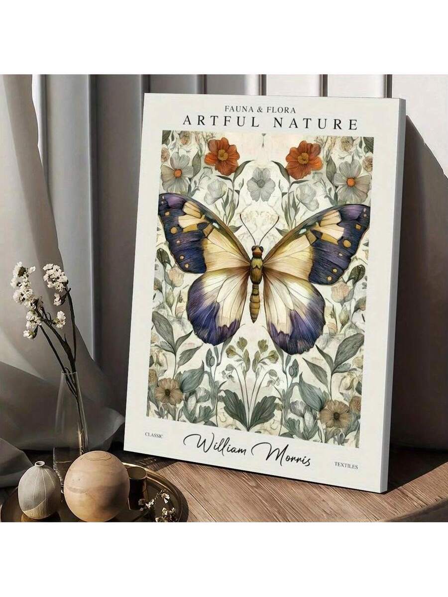 Transform any room with this elegant vintage butterfly floral art canvas print. Featuring delicate botanical illustrations and graceful butterflies in soft, timeless colors, this framed piece brings natural beauty and sophistication to your walls. Perfect for living rooms, bedrooms, and kitchens, the ready-to-hang frame makes installation effortless. The classic design complements both traditional and contemporary décor, adding warmth and character to your space. 