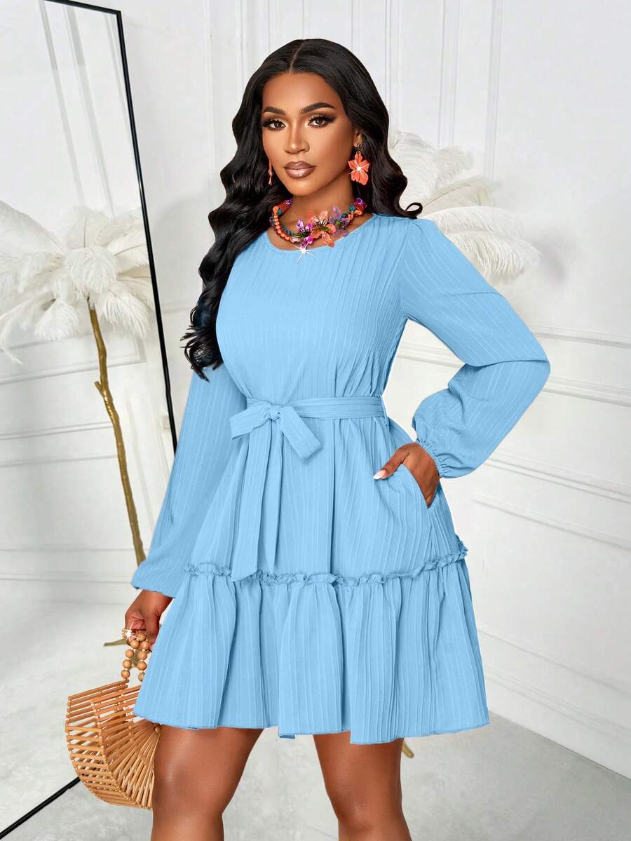Effortless style meets comfort in this charming solid-color dress! Featuring long sleeves and a flattering waist tie knot detail, it's the perfect piece for casual outings, weekend hangouts, or whenever you want to look put-together without trying too hard. The short length keeps things breezy and fun, while the timeless solid hue pairs with practically everything in your closet. Dress it up with sneakers for a laid-back vibe or add heels for an instant upgrade. Your new go-to favorite awaits!